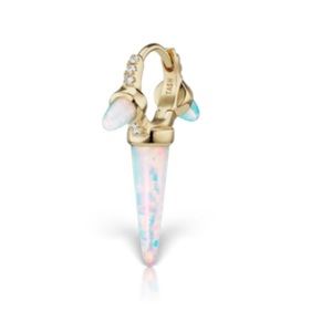 Authentic Maria Tash triple opal spike with diamonds